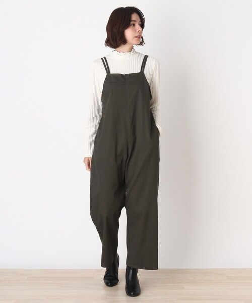 Cutie Blonde(キューティーブロンド)の「◆【S-L】バックリボンサロペット(サロペット/オーバーオール・レディース・ブラック/カーキ/ブルー・01/02/03)」の1枚目の写真