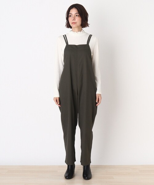 Cutie Blonde(キューティーブロンド)の「◆【S-L】バックリボンサロペット(サロペット/オーバーオール・レディース・ブラック/カーキ/ブルー・01/02/03)」の4枚目の写真