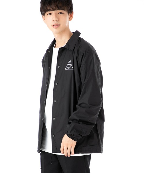 HUF(ハフ)の「ハフ ナイロンジャケット ベンチジャケット トライアングルロゴ(ナイロンジャケット・メンズ・カーキ/ブラック/ネイビー・M/S/L/XL/XXL)」の8枚目の写真