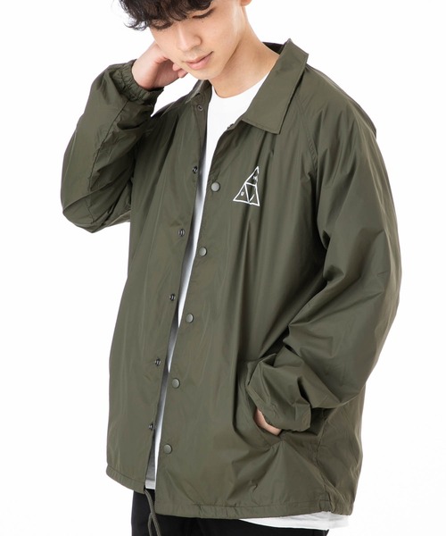 HUF(ハフ)の「ハフ ナイロンジャケット ベンチジャケット トライアングルロゴ(ナイロンジャケット・メンズ・カーキ/ブラック/ネイビー・M/S/L/XL/XXL)」の22枚目の写真