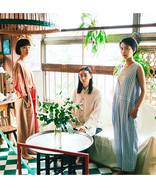 sneeuw（スニュウ）の「チェックオールインワン（サロペット/オーバーオール・レディース・サックスブルー/ブラック・ONESIZE）」の5枚目の写真