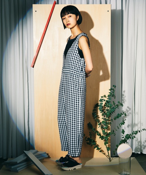 sneeuw（スニュウ）の「チェックオールインワン（サロペット/オーバーオール・レディース・サックスブルー/ブラック・ONESIZE）」の13枚目の写真