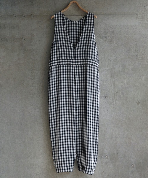 sneeuw（スニュウ）の「チェックオールインワン（サロペット/オーバーオール・レディース・サックスブルー/ブラック・ONESIZE）」の9枚目の写真