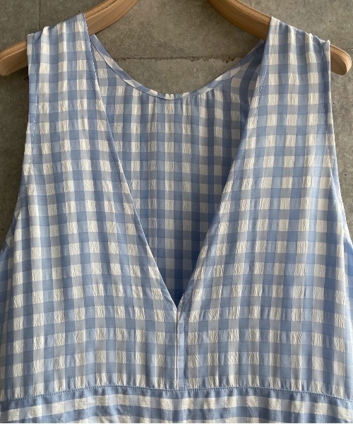 sneeuw（スニュウ）の「チェックオールインワン（サロペット/オーバーオール・レディース・サックスブルー/ブラック・ONESIZE）」の14枚目の写真