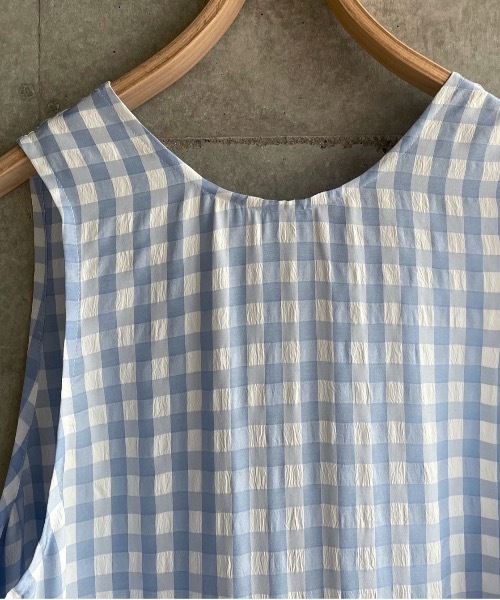 sneeuw（スニュウ）の「チェックオールインワン（サロペット/オーバーオール・レディース・サックスブルー/ブラック・ONESIZE）」の10枚目の写真