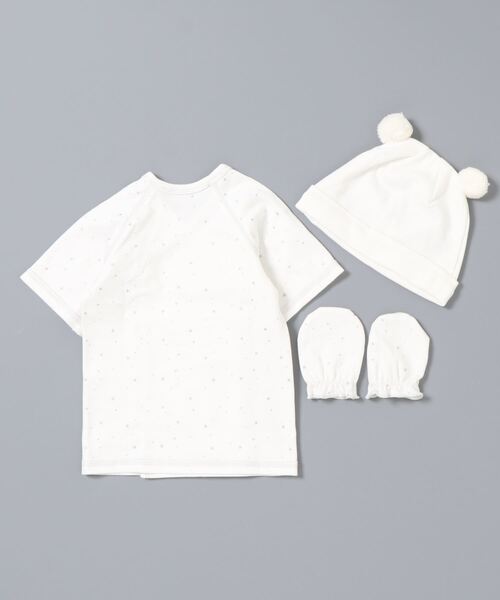 D.fesense（ディーフェセンス）の「【D.fesense/ディーフェセンス】肌着＆ミトン＆耳つき帽子セット（その他ベビーウェア・キッズ・ホワイト系その他・F）」の2枚目の写真