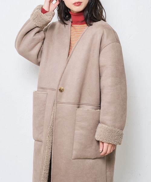 CIAOPANIC(チャオパニック)の「リバーシブルムートンコート(ムートンコート・レディース・ブラウン/モカ・FREE)」の9枚目の写真