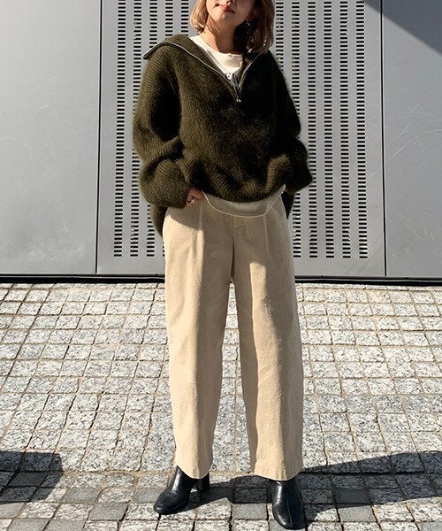 一部店舗・WEB限定》スムース ハーフ Zip ニット（ニット／セーター