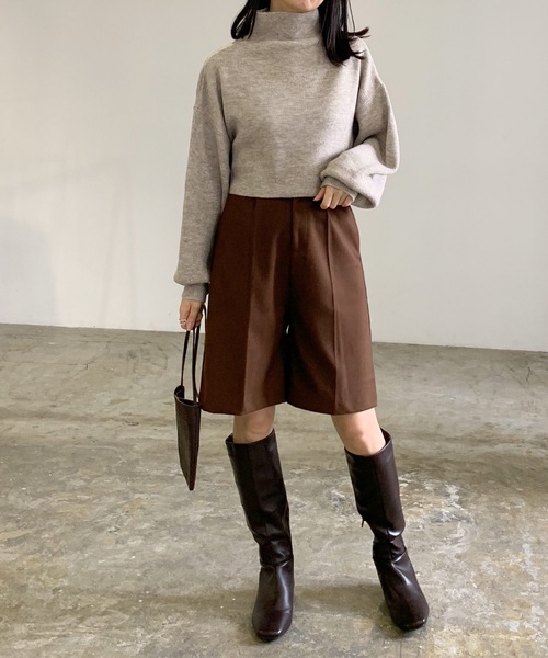 LIAN（リアン）の「センタープレスタックハーフパンツ（その他パンツ・レディース・グリーン/ブラック/ブラウン/グレイッシュベージュ/アイボリー/ブラック系/グレー/ホワイト系・FREE）」の15枚目の写真