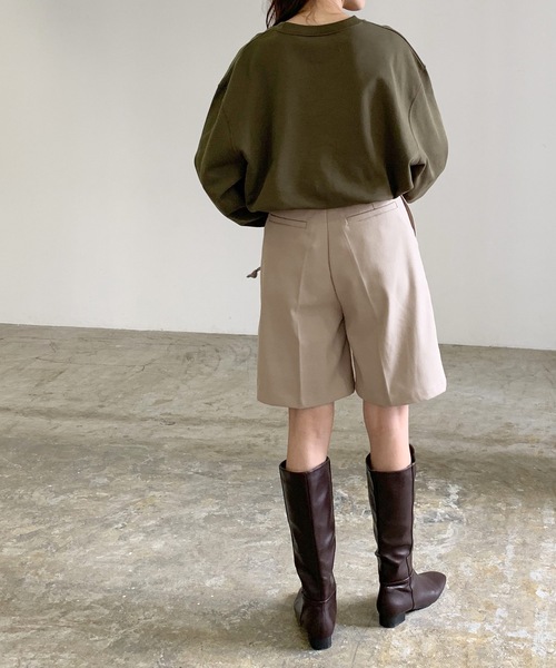 LIAN（リアン）の「センタープレスタックハーフパンツ（その他パンツ・レディース・グリーン/ブラック/ブラウン/グレイッシュベージュ/アイボリー/ブラック系/グレー/ホワイト系・FREE）」の21枚目の写真