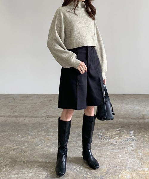 LIAN（リアン）の「センタープレスタックハーフパンツ（その他パンツ・レディース・グリーン/ブラック/ブラウン/グレイッシュベージュ/アイボリー/ブラック系/グレー/ホワイト系・FREE）」の12枚目の写真