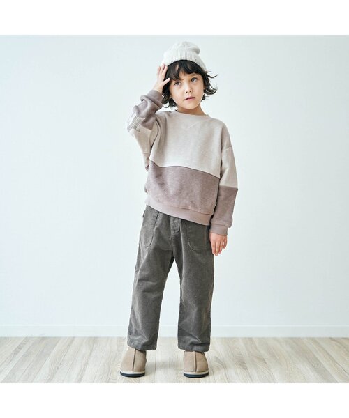 apres les cours（アプレレクール）の「スターパッチトレーナー（スウェット・キッズ・カーキ/ベージュ/ブラック・120/90/110/140/80/100/130）」の4枚目の写真