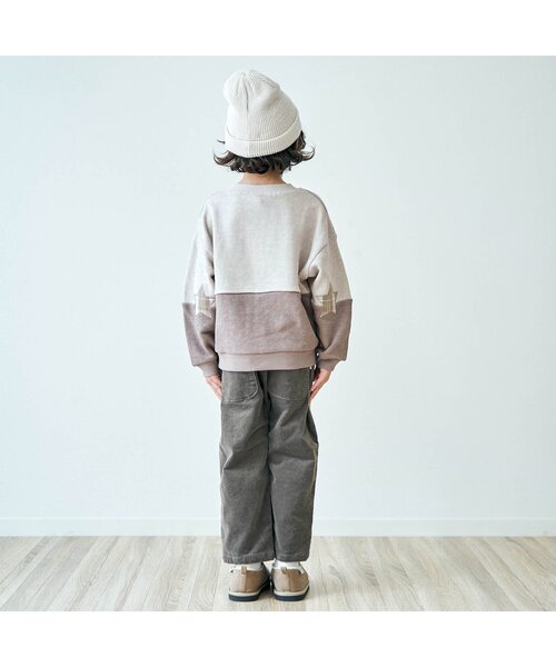 apres les cours（アプレレクール）の「スターパッチトレーナー（スウェット・キッズ・カーキ/ベージュ/ブラック・120/90/110/140/80/100/130）」の5枚目の写真