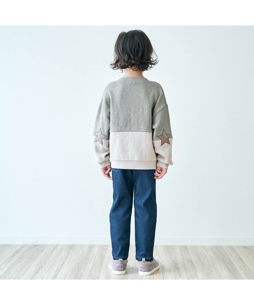 apres les cours（アプレレクール）の「スターパッチトレーナー（スウェット・キッズ・カーキ/ベージュ/ブラック・120/90/110/140/80/100/130）」の8枚目の写真
