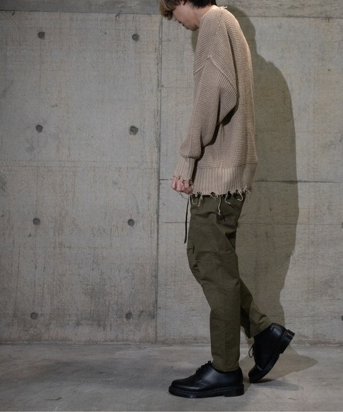JOHN'S CLOSET（ジョンズクローゼット）の「【50】ダメージラーベンクルーネックBIGニット（ニット/セーター・メンズ・ベージュ/チャコールグレー/ブラウン/ホワイト/ブラック/ブルーグレー・LARGE/MEDIUM）」の19枚目の写真