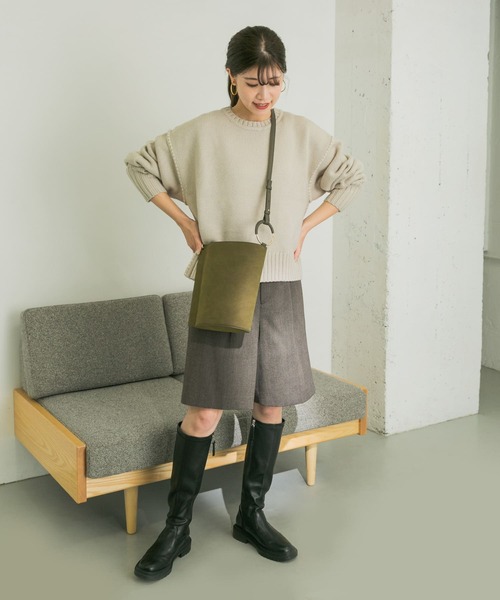 URBAN RESEARCH（アーバンリサーチ）の「ブランケットステッチニット（ニット/セーター・レディース・モカ/チャコールグレー/グレー系その他・FREE）」の14枚目の写真