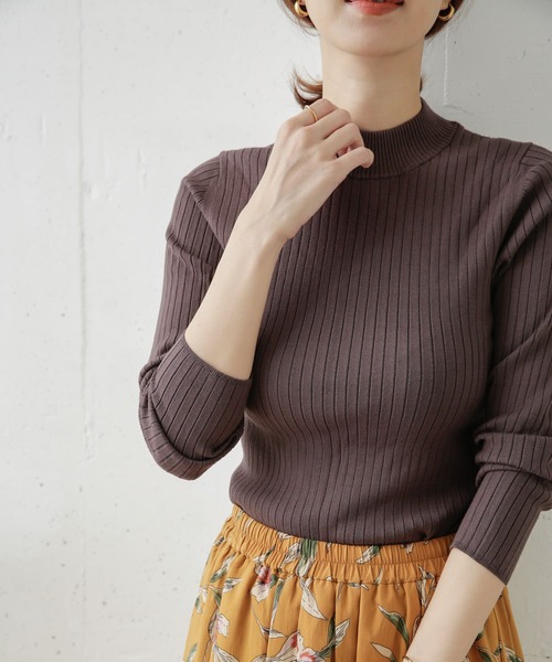 URBAN RESEARCH DOORS(アーバンリサーチドアーズ)の「ハイネックリブKNIT(ニット/セーター・レディース・ブラック/アイボリー/ブラウン系その他/ブルー系その他・ONE)」の18枚目の写真