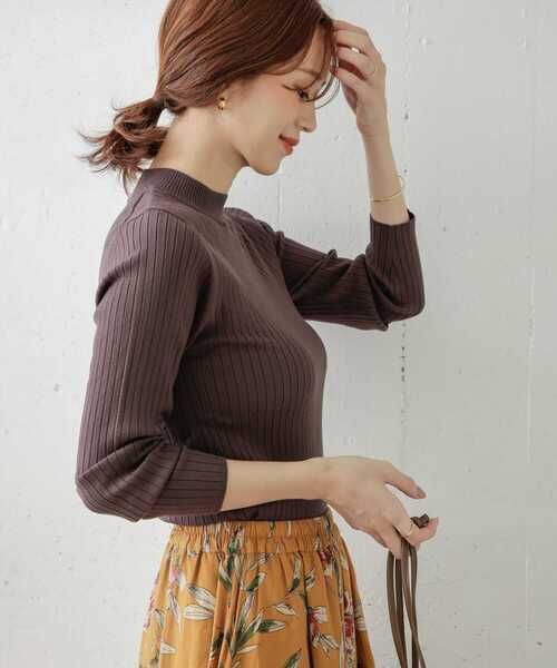 URBAN RESEARCH DOORS(アーバンリサーチドアーズ)の「ハイネックリブKNIT(ニット/セーター・レディース・ブラック/アイボリー/ブラウン系その他/ブルー系その他・ONE)」の7枚目の写真