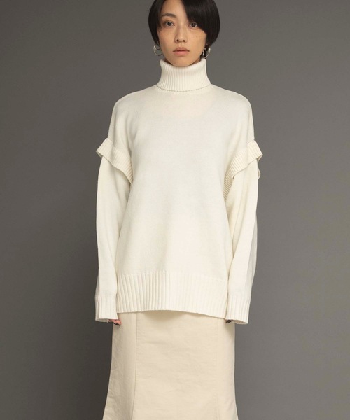 ANT（アント）の「ショルダーデザインニット【ANT】（ニット/セーター・レディース・ホワイト/ブラック/グリーン・FREE）」の6枚目の写真