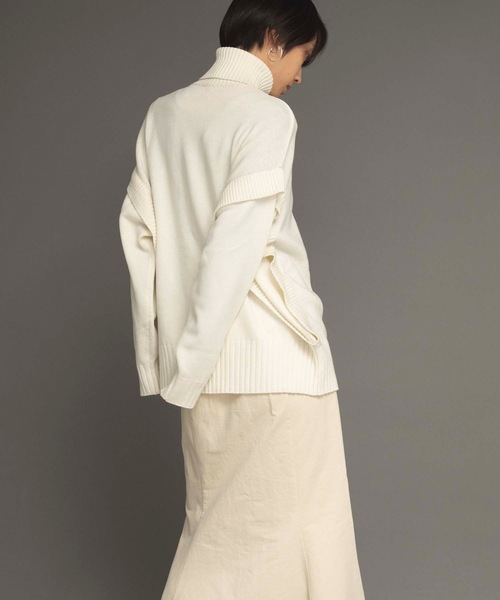 ANT（アント）の「ショルダーデザインニット【ANT】（ニット/セーター・レディース・ホワイト/ブラック/グリーン・FREE）」の8枚目の写真