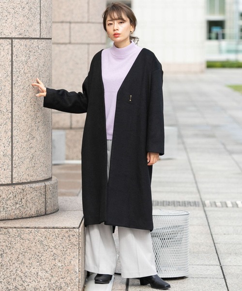 URBAN RESEARCH Sonny Label（アーバンリサーチサニーレーベル）の「Vネックウールコート（その他アウター・レディース・ブラック/イエロー/モカ・FREE）」の11枚目の写真