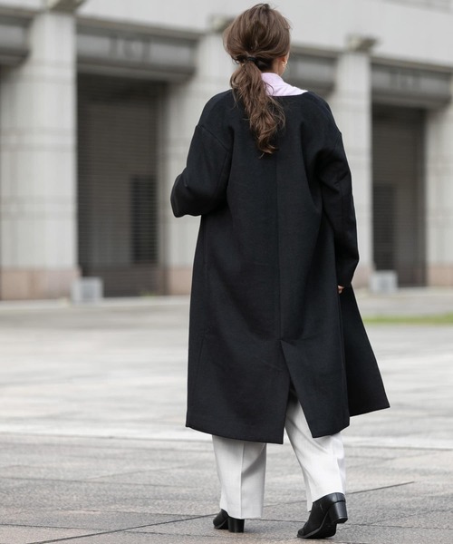 URBAN RESEARCH Sonny Label（アーバンリサーチサニーレーベル）の「Vネックウールコート（その他アウター・レディース・ブラック/イエロー/モカ・FREE）」の14枚目の写真