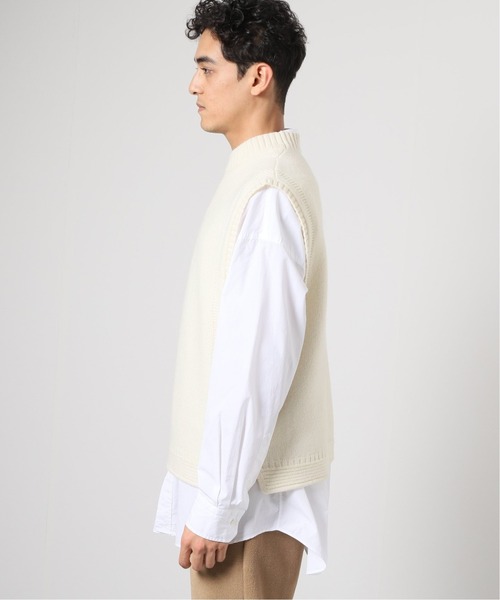 JOURNAL STANDARD J.S HOMESTEAD（ジャーナルスタンダードホームステッド）の「【j.s.homestead】ブリティッシュ ウール ガンジー ニットベスト（ベスト・メンズ・ブラック/アイボリー・FREE）」の8枚目の写真