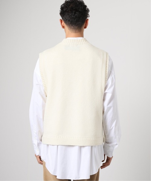 JOURNAL STANDARD J.S HOMESTEAD（ジャーナルスタンダードホームステッド）の「【j.s.homestead】ブリティッシュ ウール ガンジー ニットベスト（ベスト・メンズ・ブラック/アイボリー・FREE）」の10枚目の写真