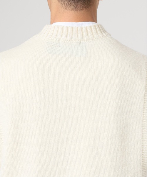 JOURNAL STANDARD J.S HOMESTEAD（ジャーナルスタンダードホームステッド）の「【j.s.homestead】ブリティッシュ ウール ガンジー ニットベスト（ベスト・メンズ・ブラック/アイボリー・FREE）」の3枚目の写真