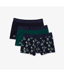 LACOSTE（ラコステ）の「ラコステフラッグプリント ストレッチコットントランクショーツ 3パック（ボクサーパンツ）」