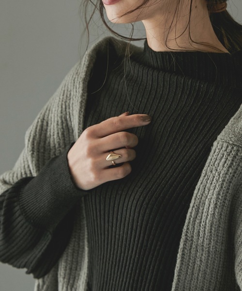 Fashion Letter(ファッションレター)の「ぽわん袖ハイネックリブニットトップス(ニット/セーター・レディース・オフホワイト/ブラック/ベージュ・4L~5L/LL~3L/M~L)」の18枚目の写真