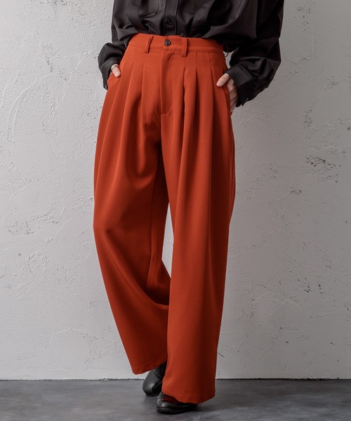 Adoon plain（アドーンプレーン）の「【Adoon plain】4タックパンツ（その他パンツ・メンズ・オフホワイト/オレンジ/ブラック・SMALL/MEDIUM/LARGE）」の3枚目の写真