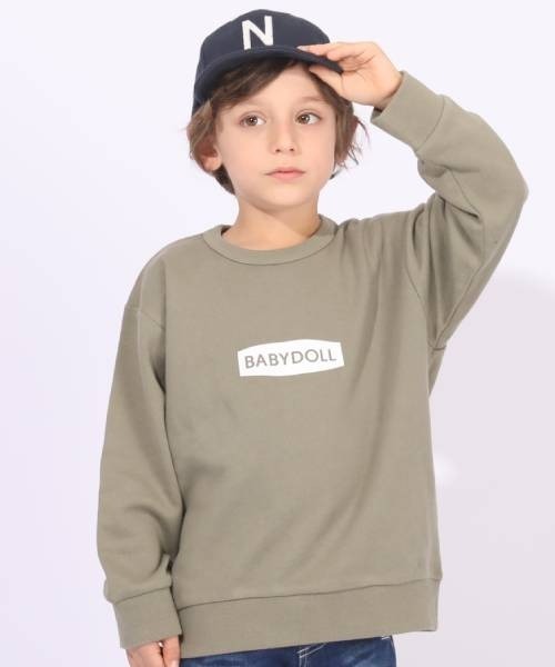 BABYDOLL（ベビードール）の「プチプラトレーナー 6067K（スウェット・キッズ・ブラック×ホワイト/ライトグリーン/モスグリーン/カーキ/ホワイト/ブルー系その他2/ピンク/グリーン系その他3/オフホワイト/チャコールグレー/ターコイズブルー/チェリーピンク・100cm/110cm/120cm/130cm/140cm/90cm）」の6枚目の写真