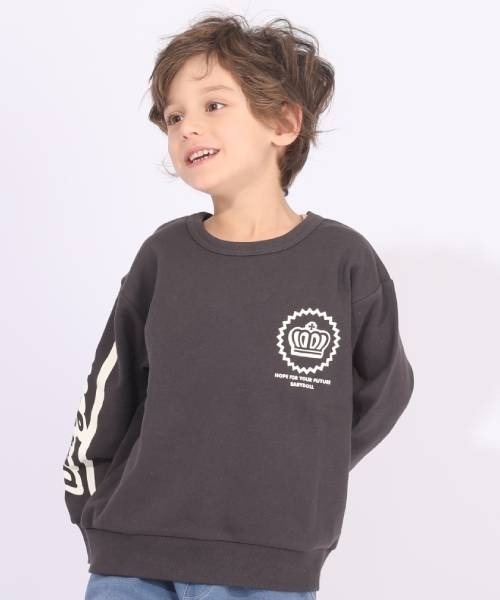 BABYDOLL（ベビードール）の「プチプラトレーナー 6067K（スウェット・キッズ・ブラック×ホワイト/ライトグリーン/モスグリーン/カーキ/ホワイト/ブルー系その他2/ピンク/グリーン系その他3/オフホワイト/チャコールグレー/ターコイズブルー/チェリーピンク・100cm/110cm/120cm/130cm/140cm/90cm）」の5枚目の写真