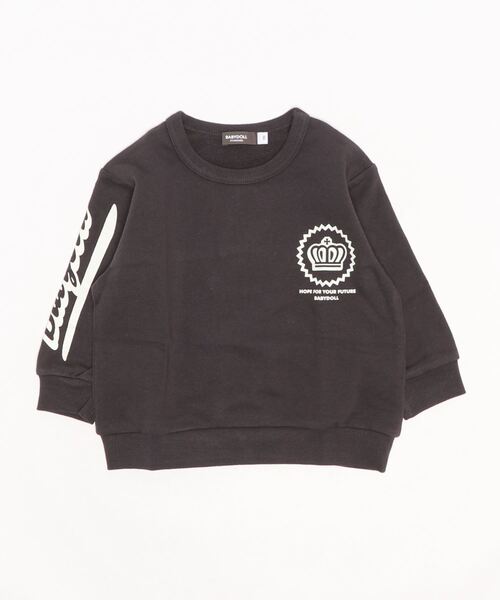 BABYDOLL（ベビードール）の「プチプラトレーナー 6067K（スウェット・キッズ・ブラック×ホワイト/ライトグリーン/モスグリーン/カーキ/ホワイト/ブルー系その他2/ピンク/グリーン系その他3/オフホワイト/チャコールグレー/ターコイズブルー/チェリーピンク・100cm/110cm/120cm/130cm/140cm/90cm）」の19枚目の写真