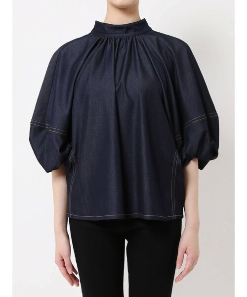 LAGUNAMOON（ラグナムーン）の「デニムライクボリュームブラウス（シャツ/ブラウス・レディース・ホワイト/ブラック/インディゴブルー・FREE）」の8枚目の写真