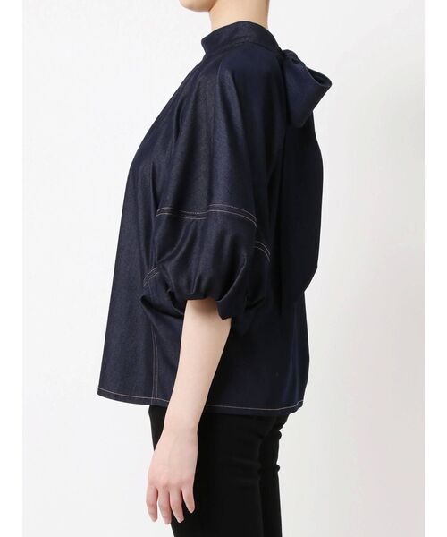 LAGUNAMOON（ラグナムーン）の「デニムライクボリュームブラウス（シャツ/ブラウス・レディース・ホワイト/ブラック/インディゴブルー・FREE）」の9枚目の写真