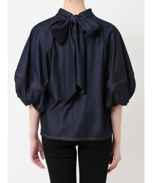 LAGUNAMOON（ラグナムーン）の「デニムライクボリュームブラウス（シャツ/ブラウス・レディース・ホワイト/ブラック/インディゴブルー・FREE）」の10枚目の写真