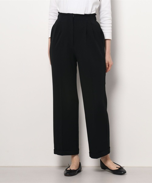 DURAS(デュラス)の「ハイウエストタック入りストレートパンツ(その他パンツ・レディース・パープル/ベージュ/ブラック・FREE)」の2枚目の写真