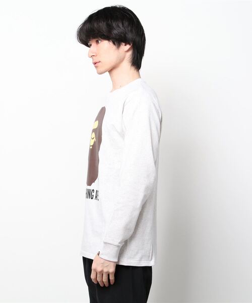 A BATHING APE 長袖カットソー ホワイト　エイプ　ロンT A BATHING APE アベイシングエイプ ロンT ホワイト sizeL 瑞穂店