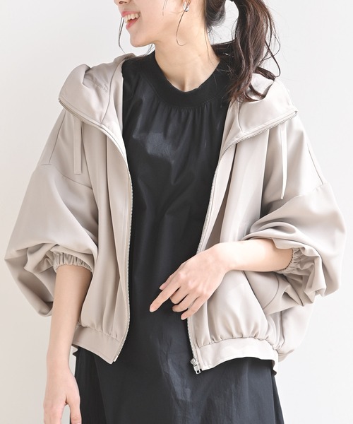 rps（アールピーエス）の「フード付きショートマウンテンパーカー（マウンテンパーカー・レディース・ブラック/アイボリー/ライトカーキ/グレイッシュベージュ・M）」の3枚目の写真