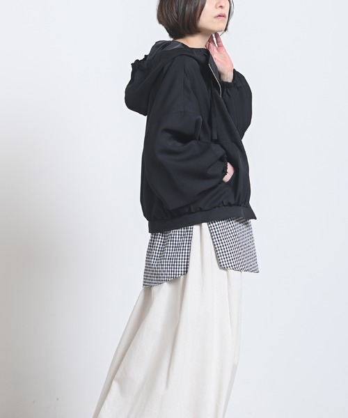 rps（アールピーエス）の「フード付きショートマウンテンパーカー（マウンテンパーカー・レディース・ブラック/アイボリー/ライトカーキ/グレイッシュベージュ・M）」の15枚目の写真