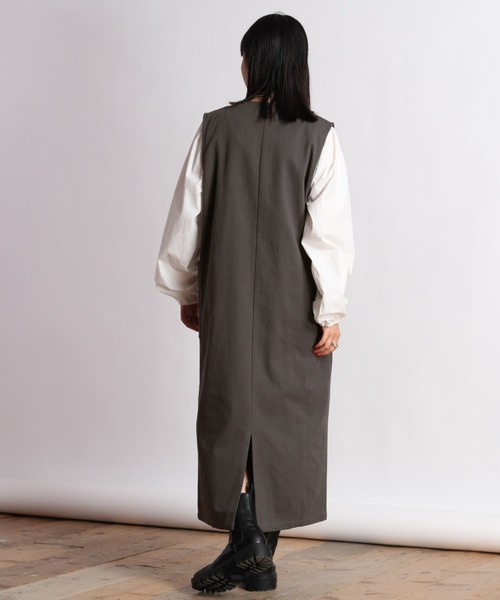 cepo（セポ）の「ジップベストワンピース ２ＷＡＹ（ワンピース・レディース・ベージュ/オレンジ/チャコール・M）」の6枚目の写真