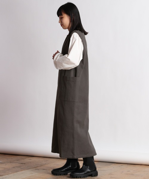 cepo（セポ）の「ジップベストワンピース ２ＷＡＹ（ワンピース・レディース・ベージュ/オレンジ/チャコール・M）」の5枚目の写真