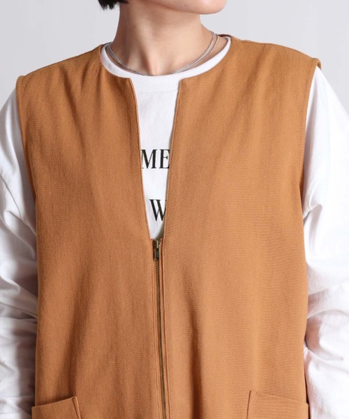 cepo（セポ）の「ジップベストワンピース ２ＷＡＹ（ワンピース・レディース・ベージュ/オレンジ/チャコール・M）」の12枚目の写真