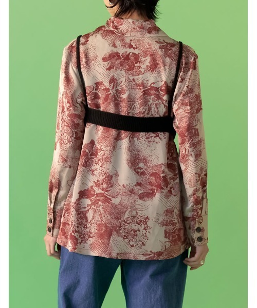 Re:EDIT（リエディ）の「[2点セット]ニットビスチェ×開襟ヴィンテージ柄シャツ（シャツ/ブラウス・レディース・レッド/ブラック・LARGE/MEDIUM）」の10枚目の写真