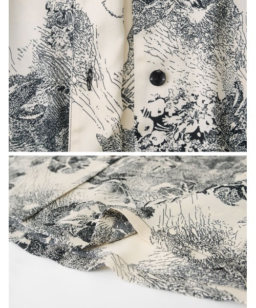 Re:EDIT（リエディ）の「[2点セット]ニットビスチェ×開襟ヴィンテージ柄シャツ（シャツ/ブラウス・レディース・レッド/ブラック・LARGE/MEDIUM）」の18枚目の写真