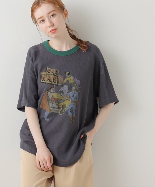 DOUBLE NAME（ダブルネーム）の「CAR WASHヒーローワッフルTEE（Tシャツ/カットソー・レディース・オフホワイト/スミクロ/グリーン/イエロー・FREE）」の3枚目の写真