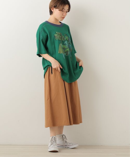 DOUBLE NAME（ダブルネーム）の「CAR WASHヒーローワッフルTEE（Tシャツ/カットソー・レディース・オフホワイト/スミクロ/グリーン/イエロー・FREE）」の7枚目の写真