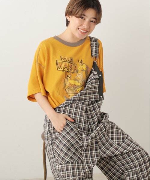 DOUBLE NAME（ダブルネーム）の「CAR WASHヒーローワッフルTEE（Tシャツ/カットソー・レディース・オフホワイト/スミクロ/グリーン/イエロー・FREE）」の9枚目の写真